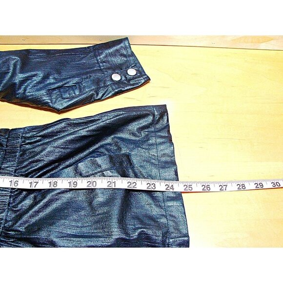 Erin London Sheen Shiny Faux Leather Like Lightweight Fashion Jacket Coat Sz M/L - Picture 7 of 12